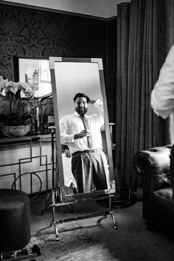 Prestwold Hall groom in the mirror