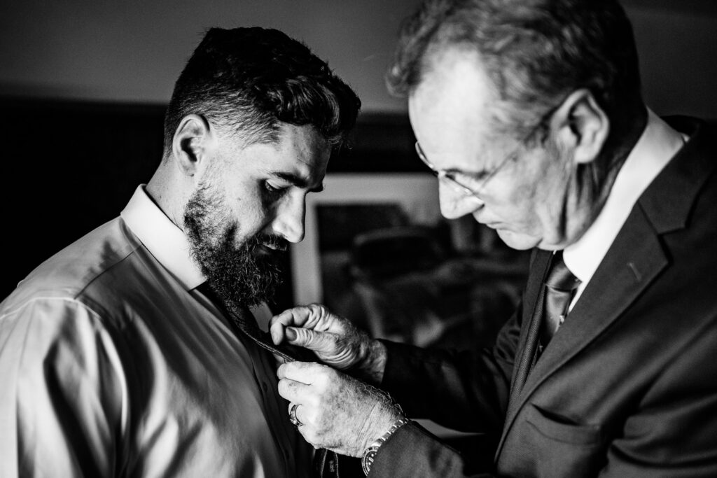 Prestwold Hall wedding father and son