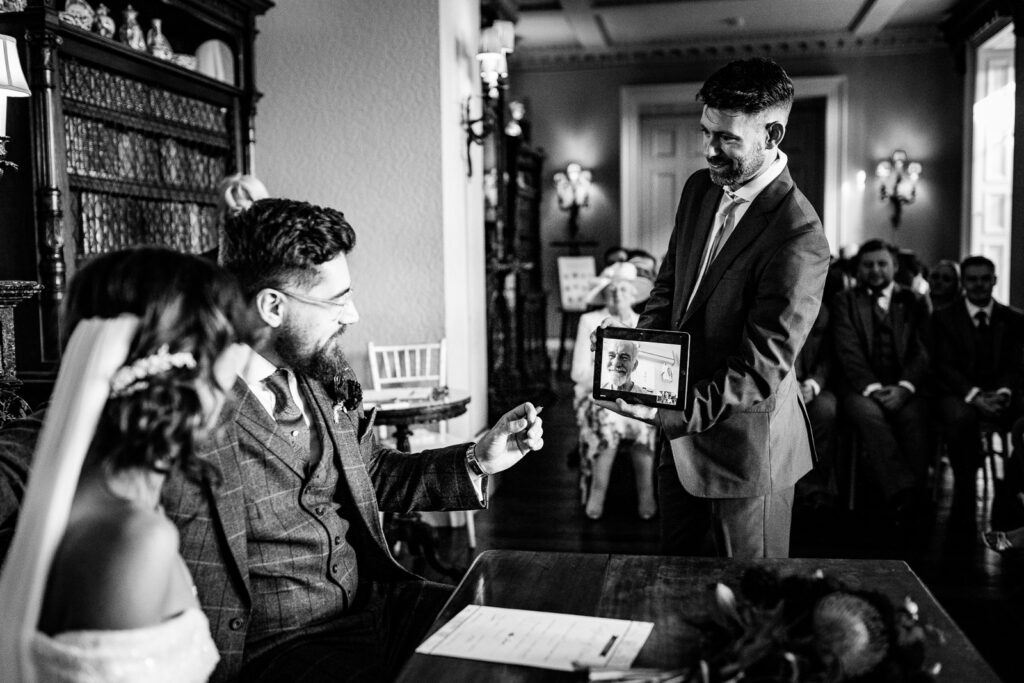 absent father of the bride Prestwold Hall wedding ceremony