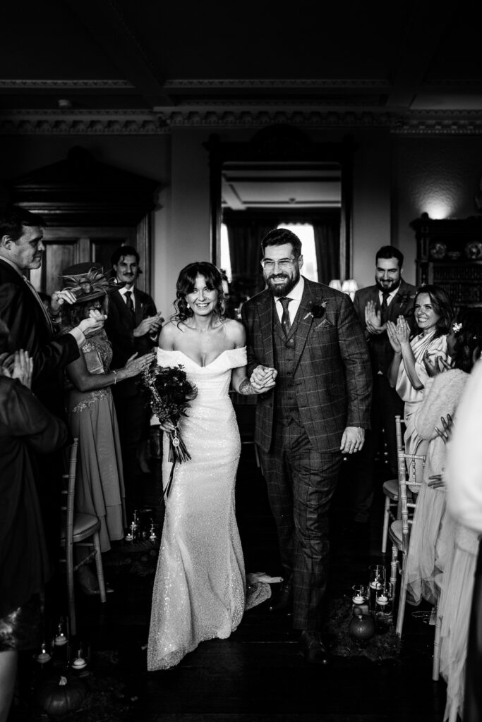 Wedding at Prestwold Hall newly married