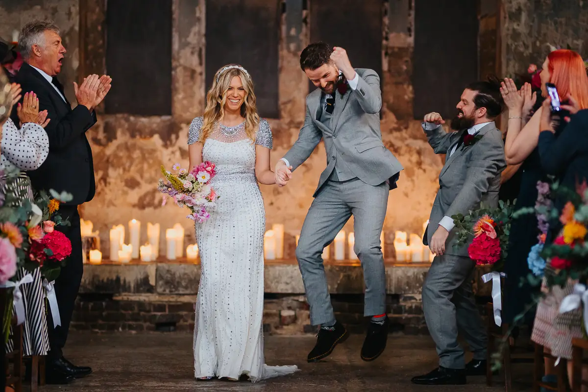 That split second after the ceremony when it all sinks in – you're married!
Joy, energy and the kind of reaction you can’t fake.