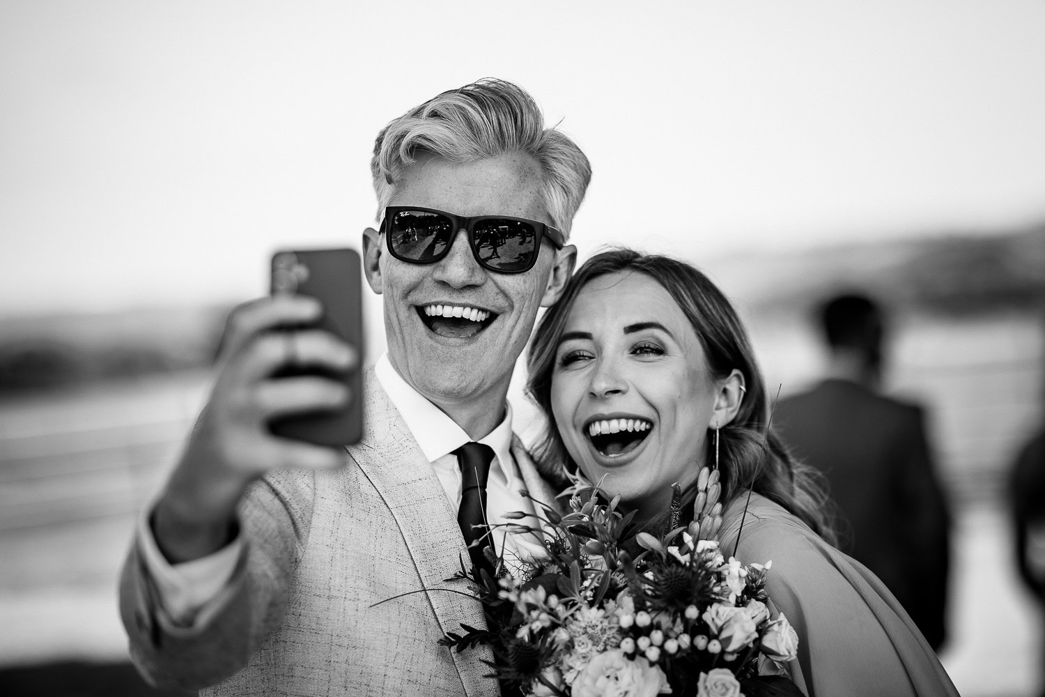 Wedding guest selfie